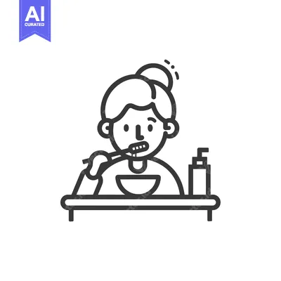 Aset premium populer: A Person Brushing Their Teeth at a Sink
