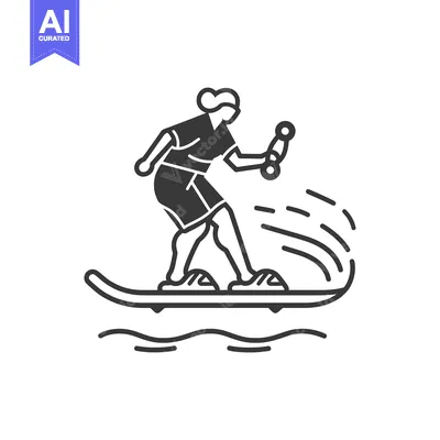 Popular premium asset: A Person Holding Two Dumbbells While Waterskiing