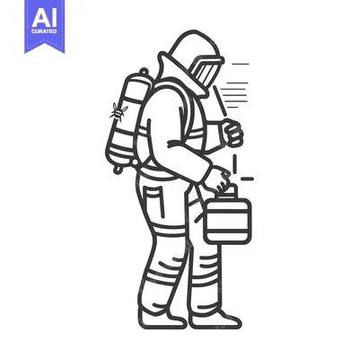 A Person in a Protective Suit Carrying a Sprayer
