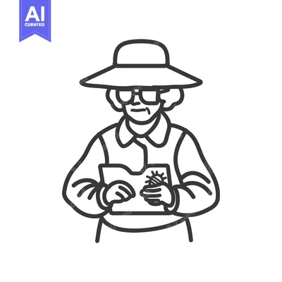 Aset desain premium: A person in a wide-brimmed hat and sunglasses holding a book and a sma