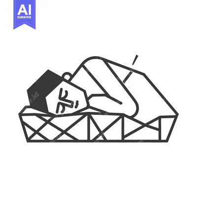 Aset desain premium: A Person Lying in a Geometric Patterned Bed