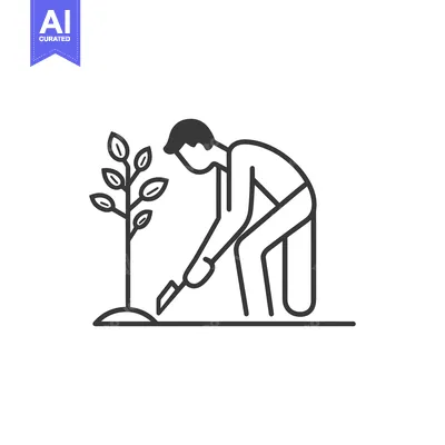 Aset premium populer: A Person Planting a Sapling with a Shovel