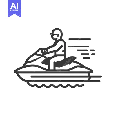 Aset desain premium: A Person Riding a Jet Ski on Water