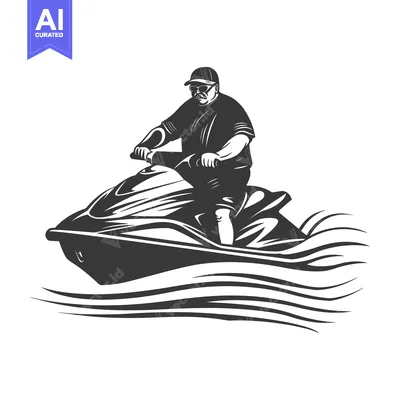 Aset premium populer: A Person Riding a Jet Ski on Water