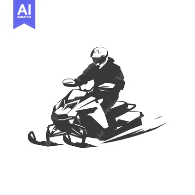 Aset premium populer: A person riding a snowmobile in the snow