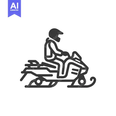 Aset premium populer: A person riding a snowmobile, wearing a helmet and winter gear