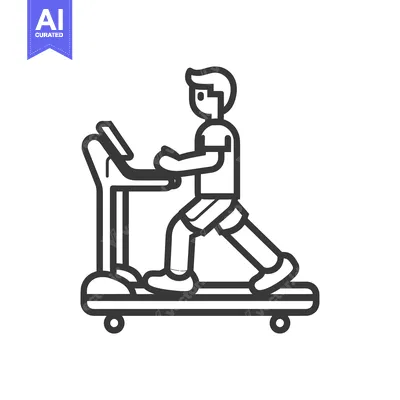Aset premium populer: A person running on a treadmill, exercising and staying fit