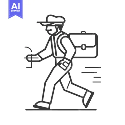 Aset premium populer: A Person Running with a Briefcase and a Phone in Hand