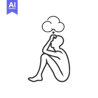 A Person Sitting Alone with a Thought Bubble Above Their Head