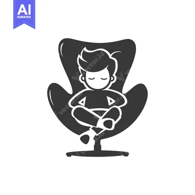 Aset desain premium: A Person Sitting in a Swivel Chair With Their Eyes Closed