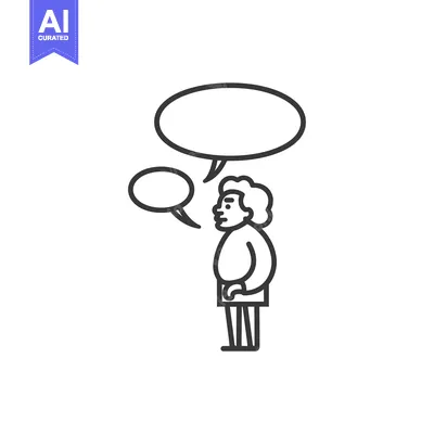 A Person Speaking with Two Speech Bubbles Above Their Head
