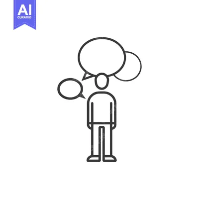 Aset premium populer: A Person Thinking with Three Speech Bubbles Above their Head