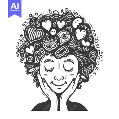 Popular premium asset: A Person with Abstract Hair Design and Closed Eyes