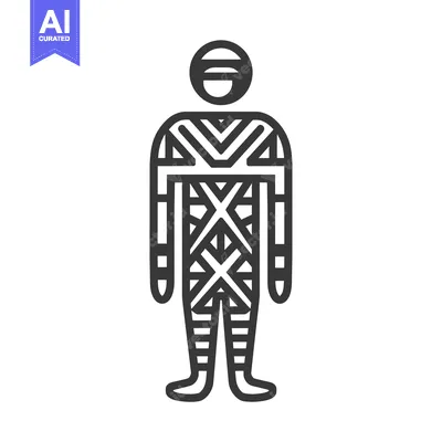 Aset premium populer: A Person Wrapped in Geometric Patterned Bandages