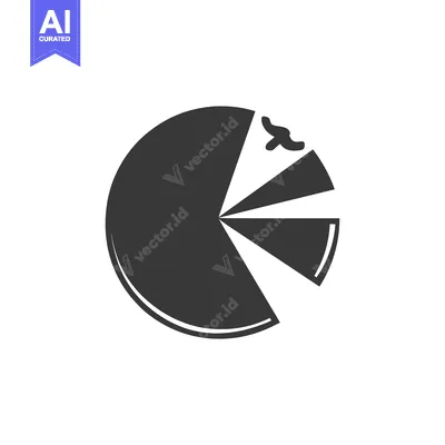 Aset desain premium: A pie chart with slices missing, depicting a fraction