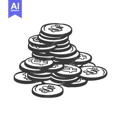 Popular premium asset: A Pile of Black and White Dollar Coins