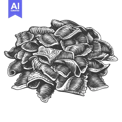 Premium design asset: A Pile of Black and White Hand-Drawn Conch Shells
