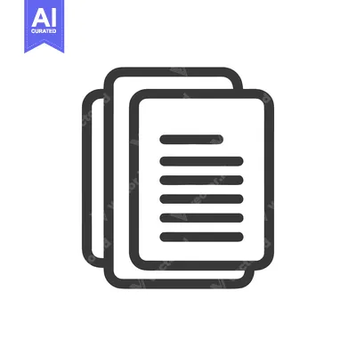 Aset desain premium: Stacked Document Icon with Text Lines, Minimalist Design