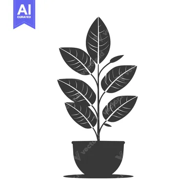 Aset premium populer: A potted plant with five large leaves