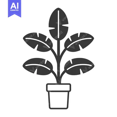 Popular premium asset: A potted plant with four large leaves