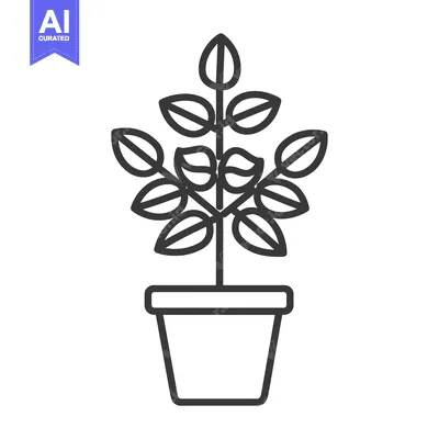 Popular premium asset: A potted plant with multiple leaves and a thick stem