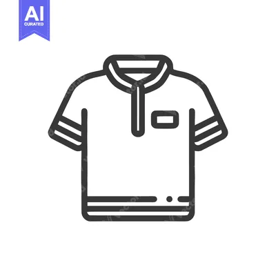 Aset premium populer: Minimalist Polo Shirt Icon with Stripes and Pocket Detail