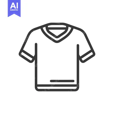 Aset premium populer: Minimalist T-Shirt Icon with V-Neck and Short Sleeves Design