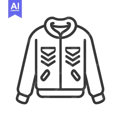 Simple black and white illustration depicting a garment item of clothi