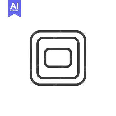 Aset desain premium: Concentric Rounded Squares: Minimalist Geometric Design on White Backg