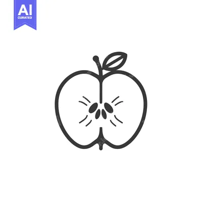 Popular premium asset: Minimalist Apple Icon Outline Vector Illustration.