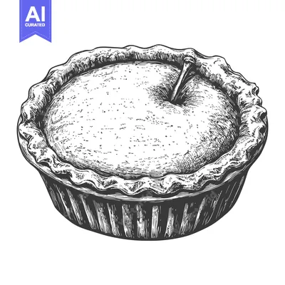 Popular premium asset: A delicious single serving apple pie dessert with a stem