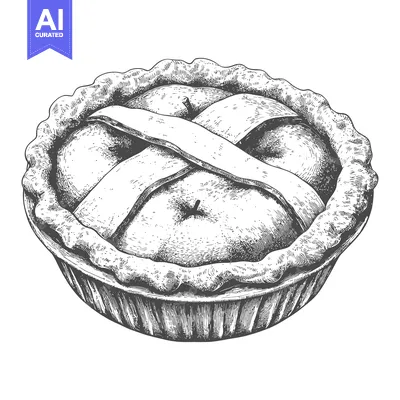 Aset premium populer: An apple pie with latticework crust and dark tones