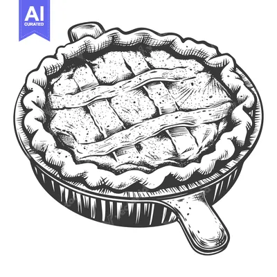 Aset desain premium: Delicious Apple Pie Baked in a Stone Serving Dish