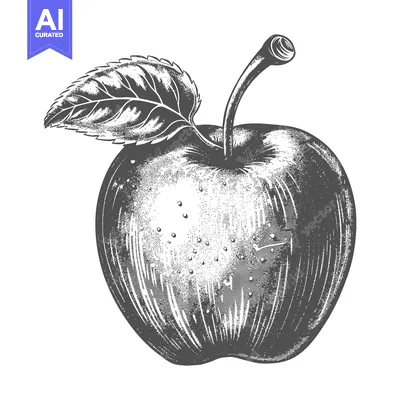 Popular premium asset: A detailed artistic depiction of a red apple with leaf