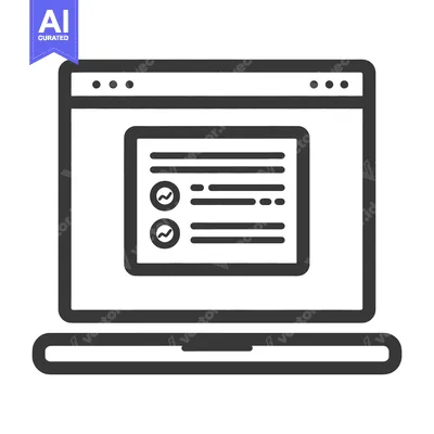 Premium design asset: A graphic depiction of a laptop displaying website interface informati