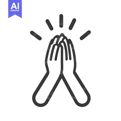 Aset premium populer: A graphical illustration of two hands clapping together enthusiastical