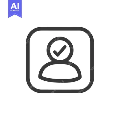 Premium design asset: Approved User Icon: Profile Silhouette with Check Mark in Rounded Squa
