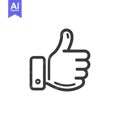 Premium design asset: Minimalist Thumbs Up Icon with Clean Lines and Modern Design