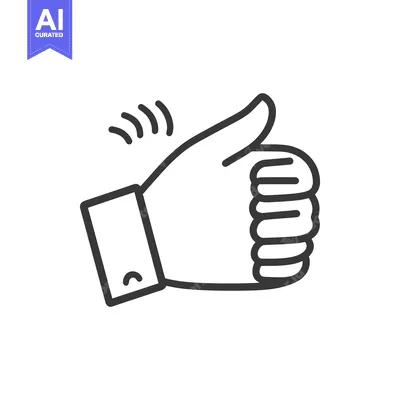 Aset premium populer: A simple outline drawing of a hand giving the thumbs up gesture