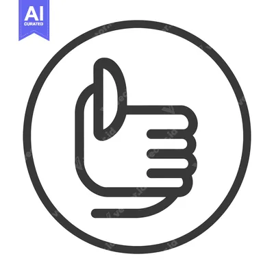 Aset desain premium: An illustration of a hand making an upward thumbs up gesture