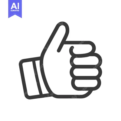 Aset premium populer: A simple graphic of a hand giving the thumbs up gesture
