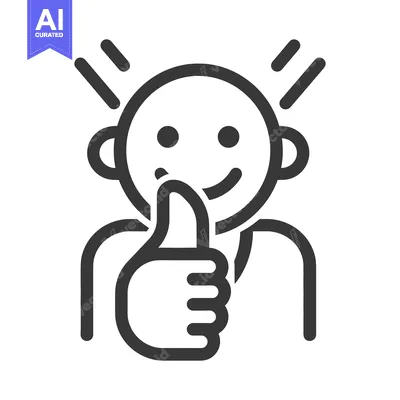 Aset desain premium: An illustration of a happy person giving a thumbs up gesture