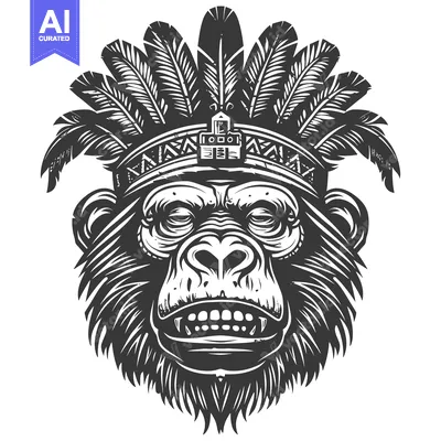 Popular premium asset: A Primate with a Tribal Headband and Feathers