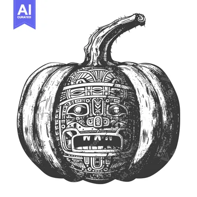 Popular premium asset: A Pumpkin Carved with a Tribal Face Pattern