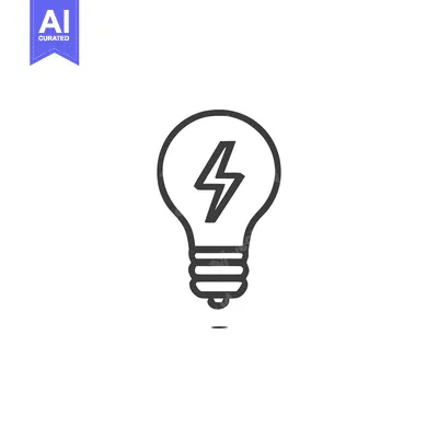 Aset premium populer: Lightbulb with Lightning Bolt Icon: Idea, Innovation, Energy Concept