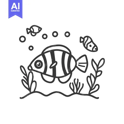 Popular premium asset: An illustrative depiction of underwater aquatic life with fish and bub