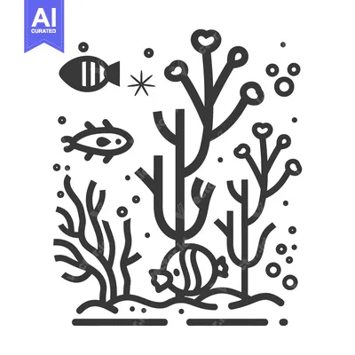 Popular premium asset: Simplified depiction of underwater creatures and aquatic plants