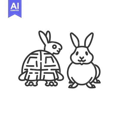Aset premium populer: A rabbit and a rabbit dressed as a turtle