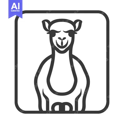 Aset desain premium: A friendly stylized vector illustration of a camel animal