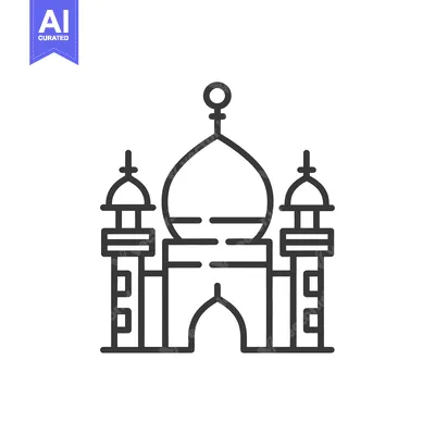An illustrated simple outline of a building of religious significance